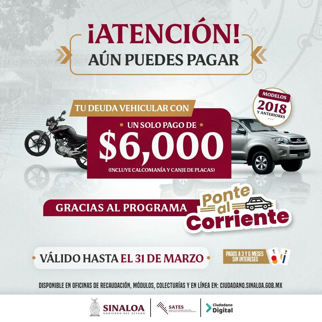 SE EXTIENDE EL PROGRAMA “PONTE AL CORRIENTE” HASTA EL 31 DE MARZO
