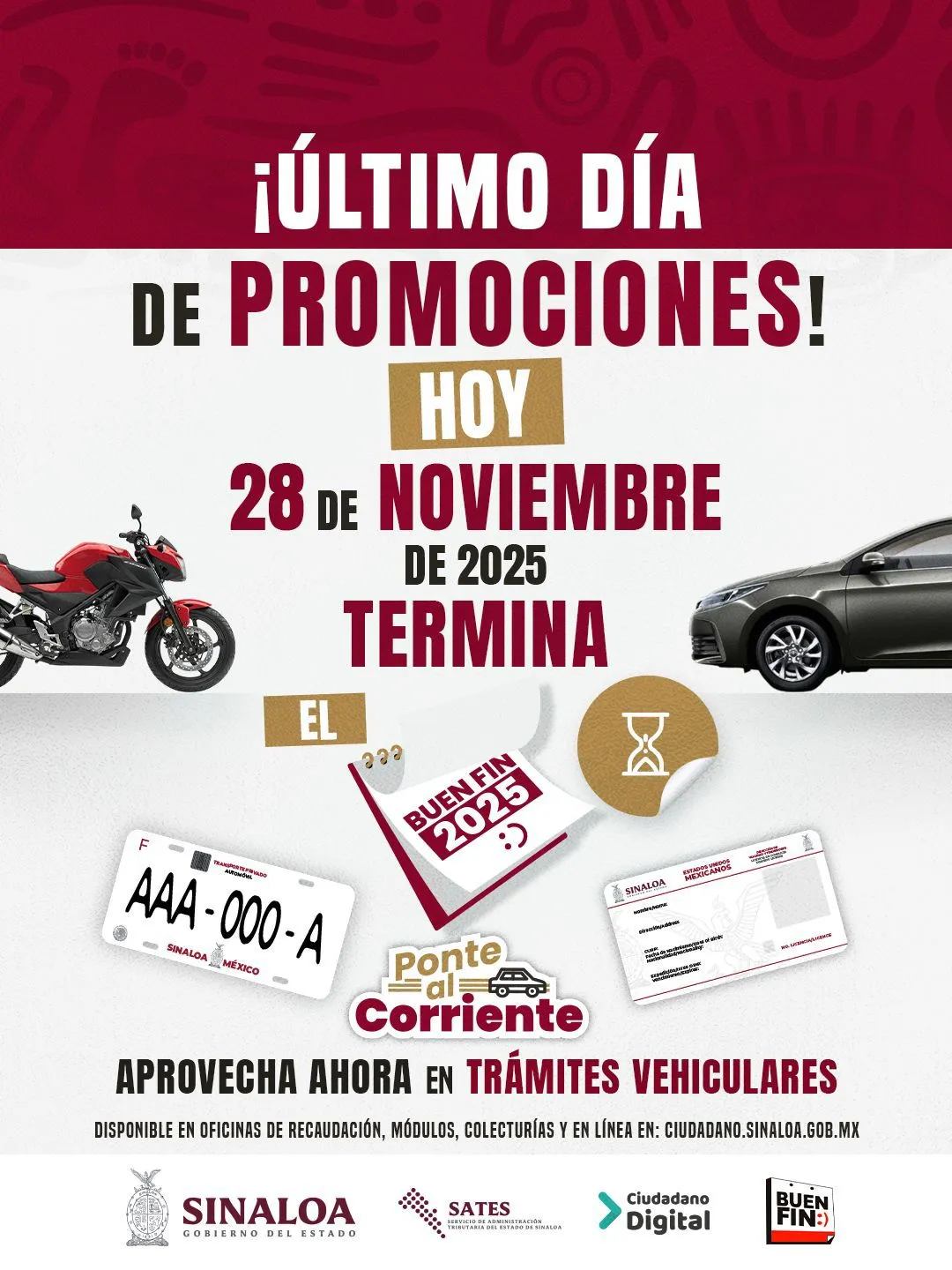 ¡Hoy último día! para aprovechar los descuentos del Buen Fin Gobierno del Estado 2025