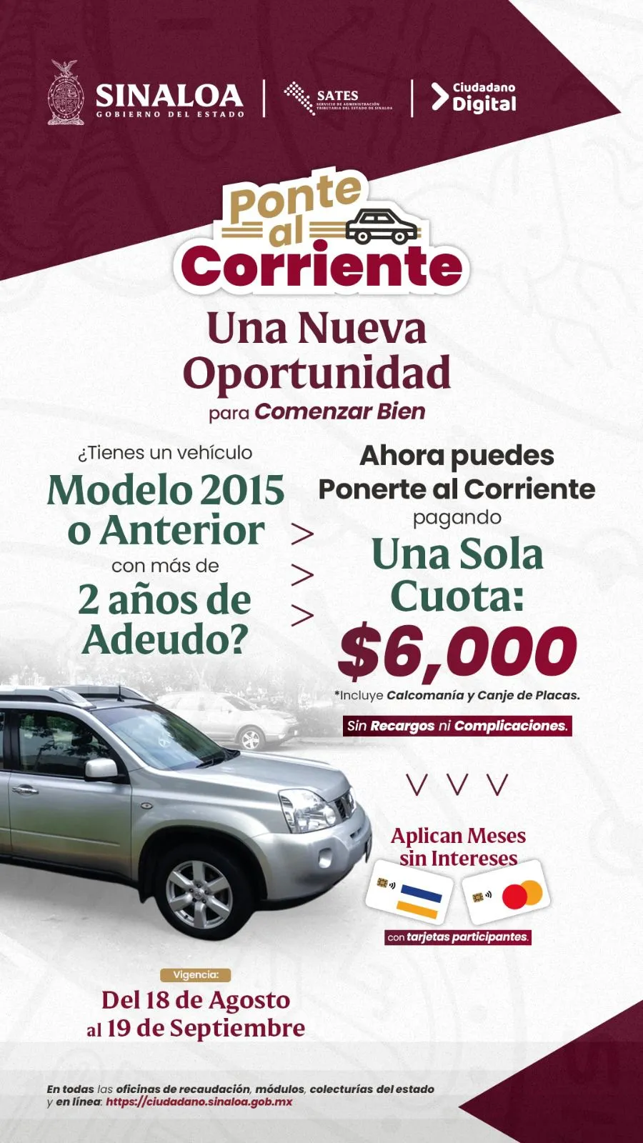 No dejes pasar esta oportunidad y “Ponte al corriente”
