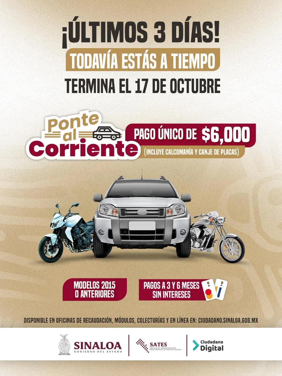 “¡Aprovecha, últimos 3 días de Ponte al Corriente!”
