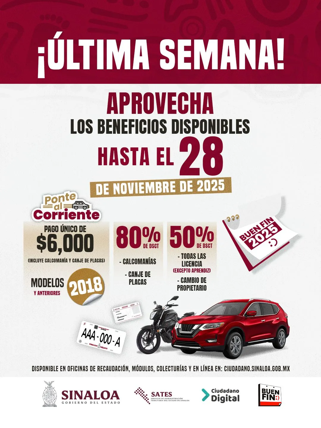 Ultima semana para aprovechar los descuentos del Buen Fin del Gobierno del Estado
